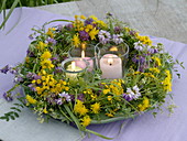 Meadow flowers wreath on