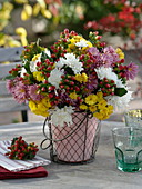 Colorful autumn bouquet made of chrysanthemum (autumn chrysanthemum)