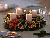 Scented Advent wreath from Abies procera, Buxus, Pinus