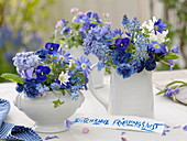 Blue spring bouquets