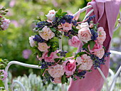 Duft - Herz aus Rosa (Rosen), Lavendel (Lavandula) und Minze (Mentha)