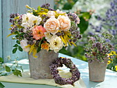 Roses, herbs, bouquet