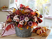 Autumn bouquet in basket