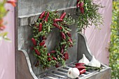 Herbs and chilli wreath
