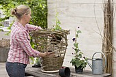 Make yourself wicker basket for climbing plants