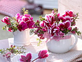 Cyclamen and Pernettya autumn bouquet