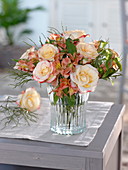 Bouquet with Rose 'Double Delight', Alstroemeria