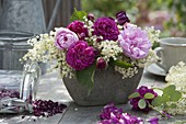 Fragrant arrangement of pink (rose), Paeonia (peony)