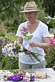 Tie fragrant phlox bouquet