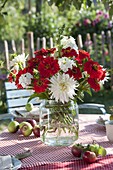 Set table under the tree in the garden