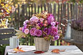 Autumn bouquet of the last summer flowers