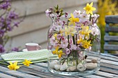 Bouquet of Prunus and Narcissus 'Tete A Tete'