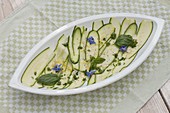 Carpaccio of courgettes with onions and basil