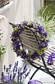 Wreath of Delphinium (Larkspur) and Alchemilla (Lady's Mantle)