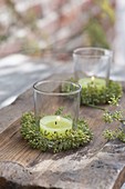 Small lanterns with wreath of fennel (foeniculum)