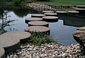 Stepping stones over a pond