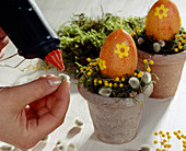 Decorated Easter egg candles