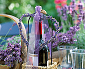 Lavender heart on wine basket