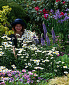 Woman picking flowers