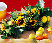 Table decoration with Helianthus (sunflowers)