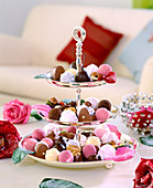 Silver tray with chocolates