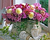 Ceramic jardiniere with Cosmos (decorative basket)