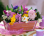 Hyacinthus (Hyacinths), Narcissus 'Geranium' and 'Grand Soleil' (Narcissi)