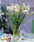 Narcissus 'Bridal Crown' (daffodils), Fritillaria verticillata