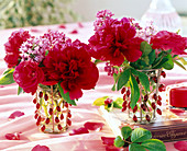 Paeonia (Peonies), Pink (Roses), Syringa (Lilac), Glasses