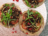 Lahmacun with lamb, pine and pomegranate seeds (Turkey)