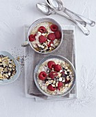 Quick and easy millet muesli with raspberries and poppy seed