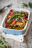 A summer vegetable bake with herbs