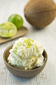 Lime and coconut ice cream