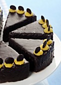 Semolina cake with a chocolate glaze