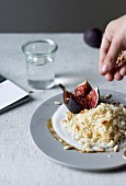 Lemon couscous with coconut yoghurt, figs and pine kernels