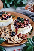Baked Brie with Blackberry Compote and Spicy Candied Pecans
