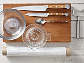 Kitchen utensils for making a sandwich