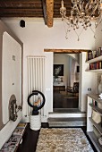 Cistern in foyer of converted wine cellar