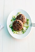 Venison meatballs with savoy cabbage
