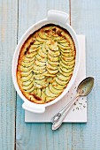 Courgette gratin in a baking dish