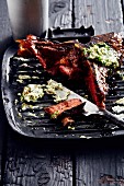 T-bone steak with lemon and herb butter (soul food)