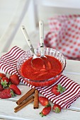 Cold strawberry and cinnamon soup