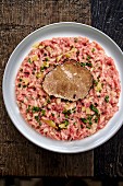 Beef tartar with truffles and chives