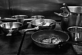 Pots and pans on a stove