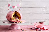 Buttercream sponge 'Viva la piñata' cake filled with Smarties
