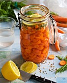 Fermented carrots with mustard seeds