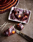 Dried cherry and mango fruit roll-ups