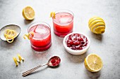 Cranberry Sauce and Lemon Cocktail side