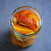Preserved spicy Asian-style pumpkin with ginger and galangal