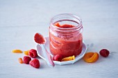 Vegan raspberry and apricot spread with vanilla (soya-free)